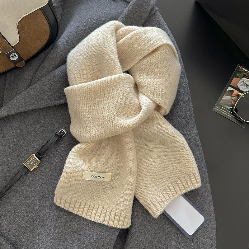 18-color scarf women's winter high-end soft waxy season warm thickened knitted wool couple scarf Korean