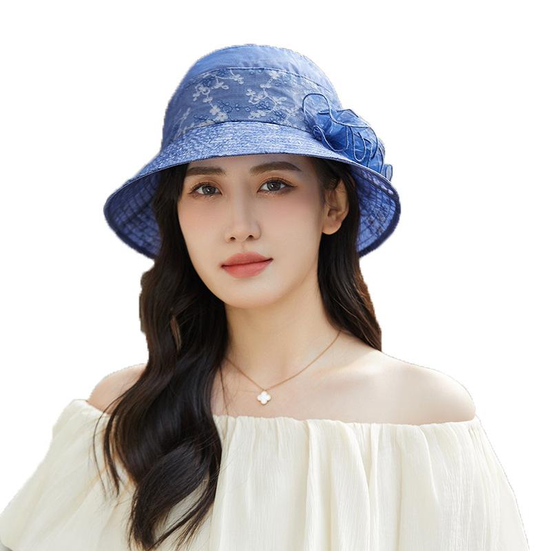 Spring and Summer In the Elderly Bucket Hat Summer Thin Female Grandma Sun Protection Sun Hat Breathable Mother Sun Hat