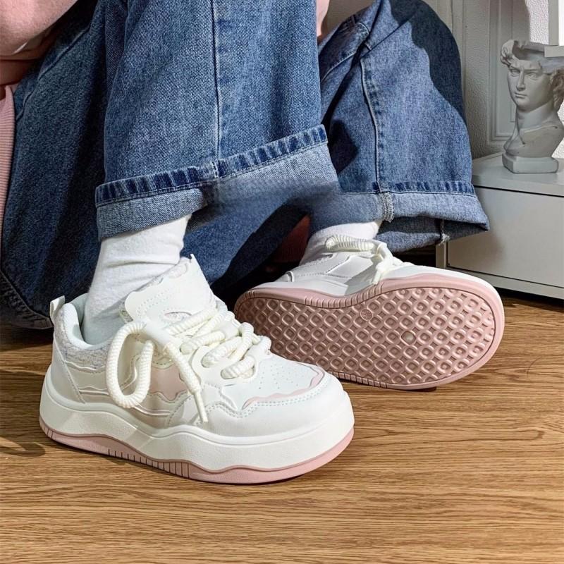 Popular little white shoes girls 2025 autumn new original platform casual shoes trend niche board shoes flat shoes women