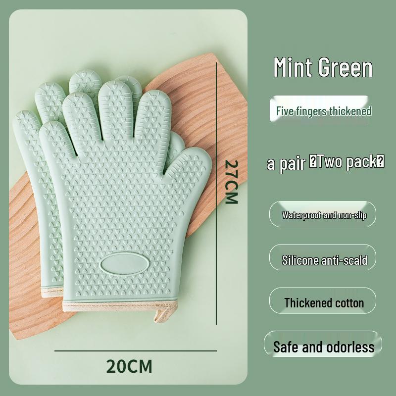 Heat-Resistant Silicone Oven Gloves: Anti-Scald, Non-Slip, Thickened for High Temperature Baking, 2025.