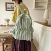 Schoolbag striped canvas backpack girl 1011 new fashion cool light schoolbag Korean version of junior high school student bag