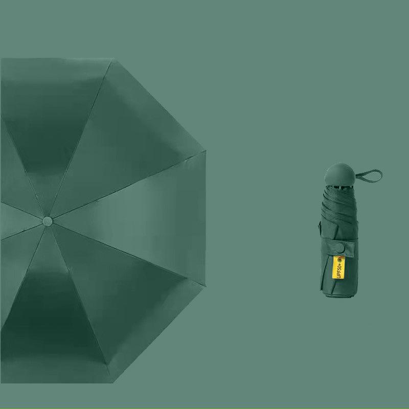 UV Protective Black Folding Sun Umbrella - Anti-Ultraviolet Women's Sunshade with Custom Logo