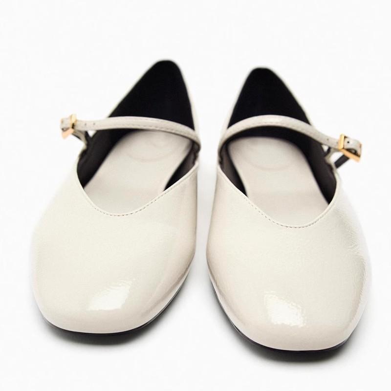 Fashion Women's Fashion Flat Shoes Spring New Square Head Shallow Mouth Word with Soft Sole Anti-slip Wear-resistant Single Shoes