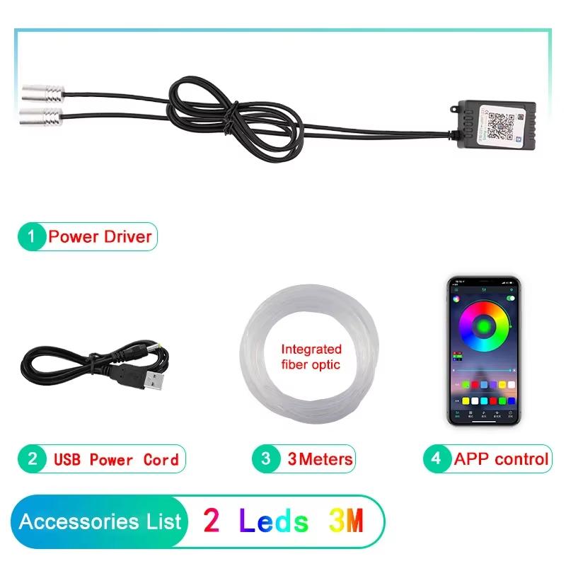 Flexible EL Wire Lights with App Control Ambient Atmosphere Strip Light Decorative Lamps 12V Car Interior Neon RGB Led Strip