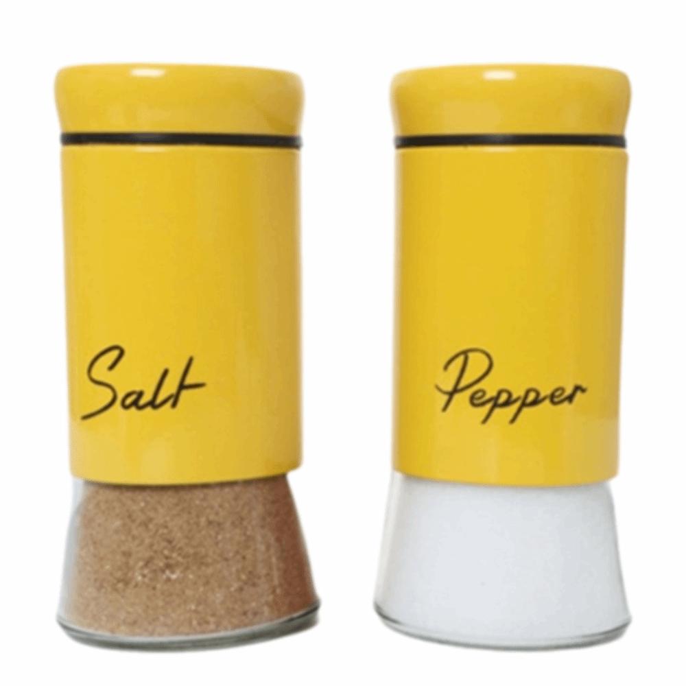 2PCS Stainless Steel Exterior Salt Pepper Glass Bottle Set Kitchen Seasoning Bottle Restaurant жёлтый
