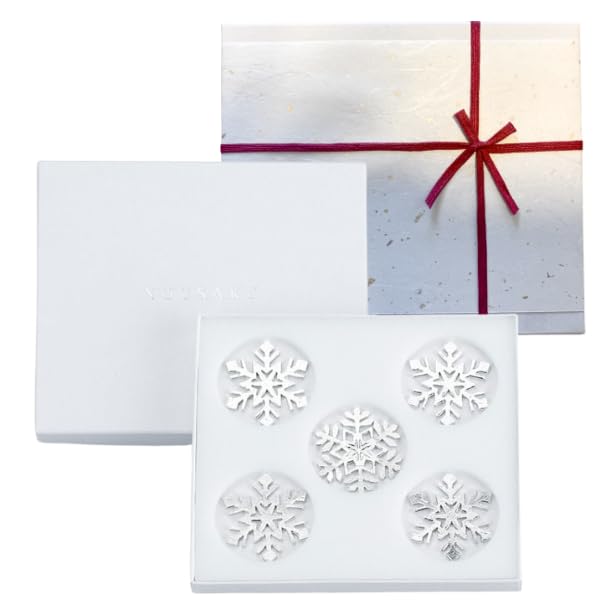 

[Nousaku Washi Wrapping] Tin Crystal Chopstick Rests (5 pieces) Snowflake Design