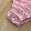 Neugeborenes Kleinkind Baby Mädchen Schulterfrei Gestreifter Strampler Body Stirnband Outfits