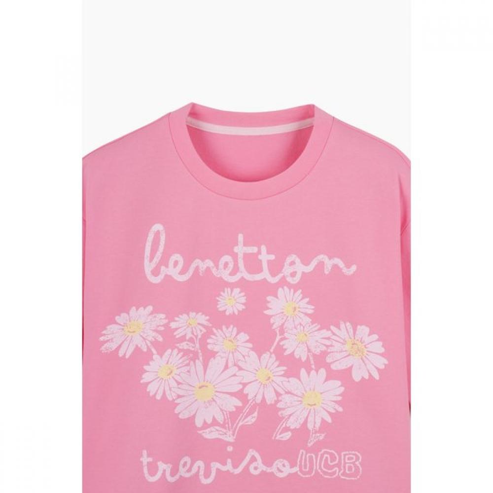 BeneTTon Flower PrinTing T shirT baTsf4611