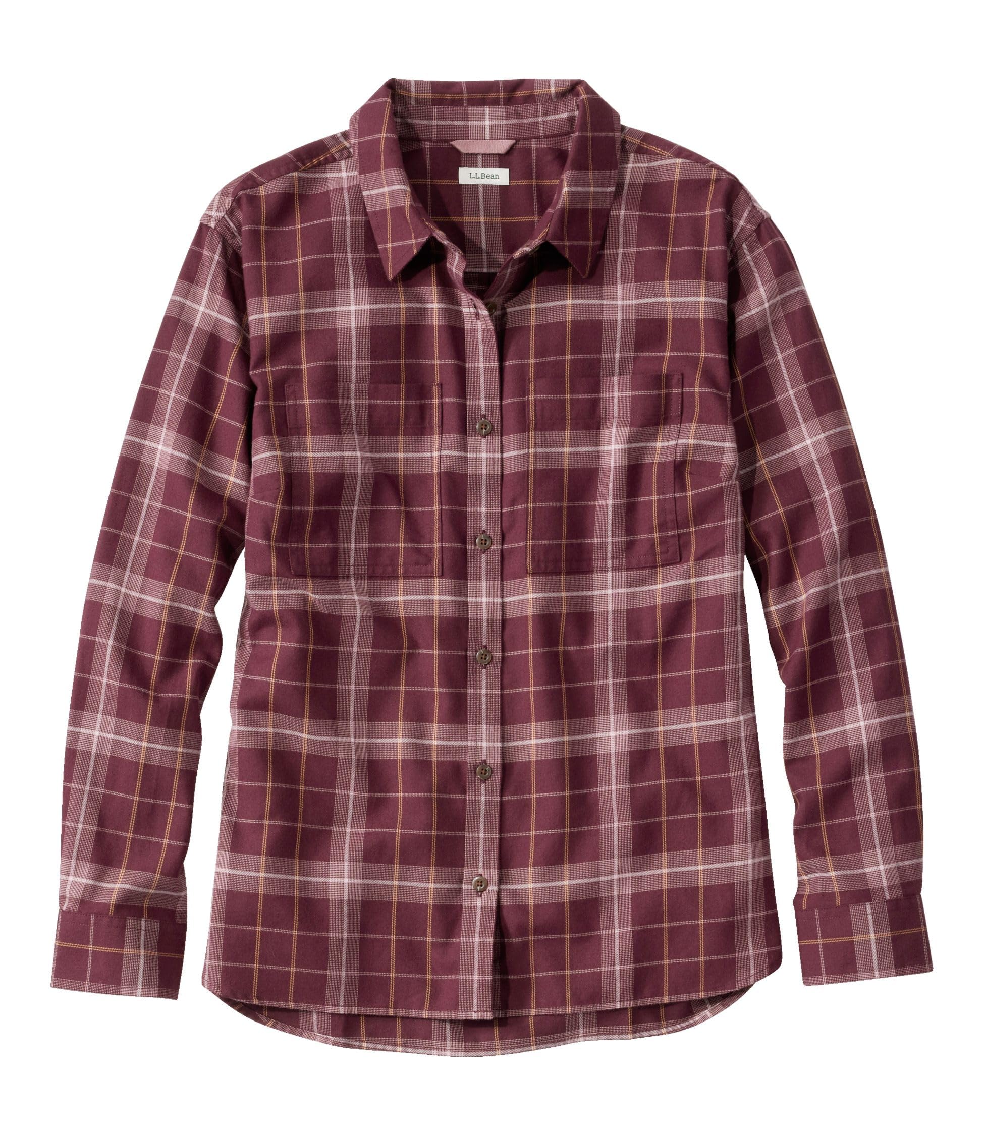 

Whisper Weight Flannel US Fit Regular M Dark Plum Purple 1000238453 [L.L.Been] Women s Shirt,