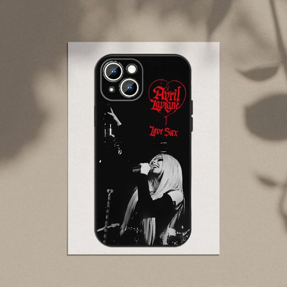 A-Avril L-Lavigne Coque Phone Case For Apple iPhone 15,14,13,12,11,XS,XR,X,8,7,Pro,Max,Plus,mini Silicone Black Cover