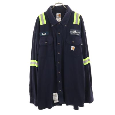 Long Sleeve Button Down Shirt 3XL Navy System Biggs Men's Used