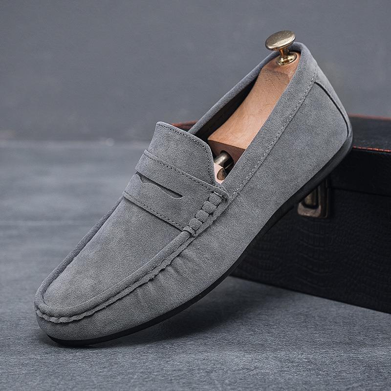 

Men s spring new lazy soft-soled one-pedal Doudou shoes men s casual leather shoes 45