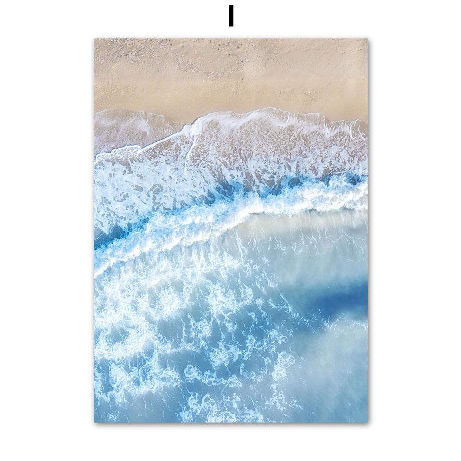 Summer Sea Ocean Beach Landscape Nature Wall Art Canvas - Modern Simple Nordic Style Bedroom Poster Print