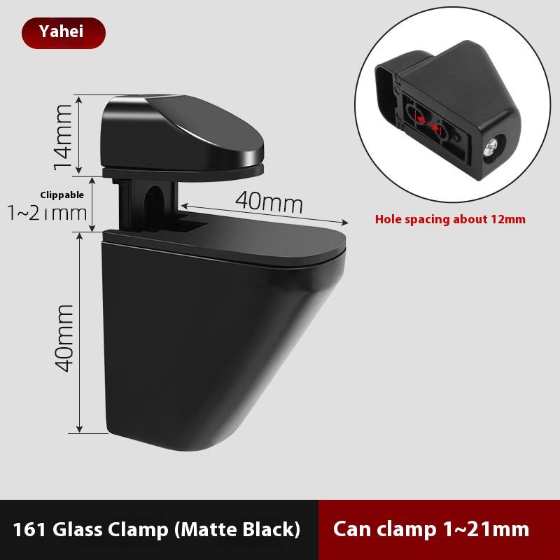 1pcs Adjustable Wood/Glass Shelf Support Clips Zinc Alloy Shelves Brackets With Anti-Slip Pads, Partition Clamps For Bathroom