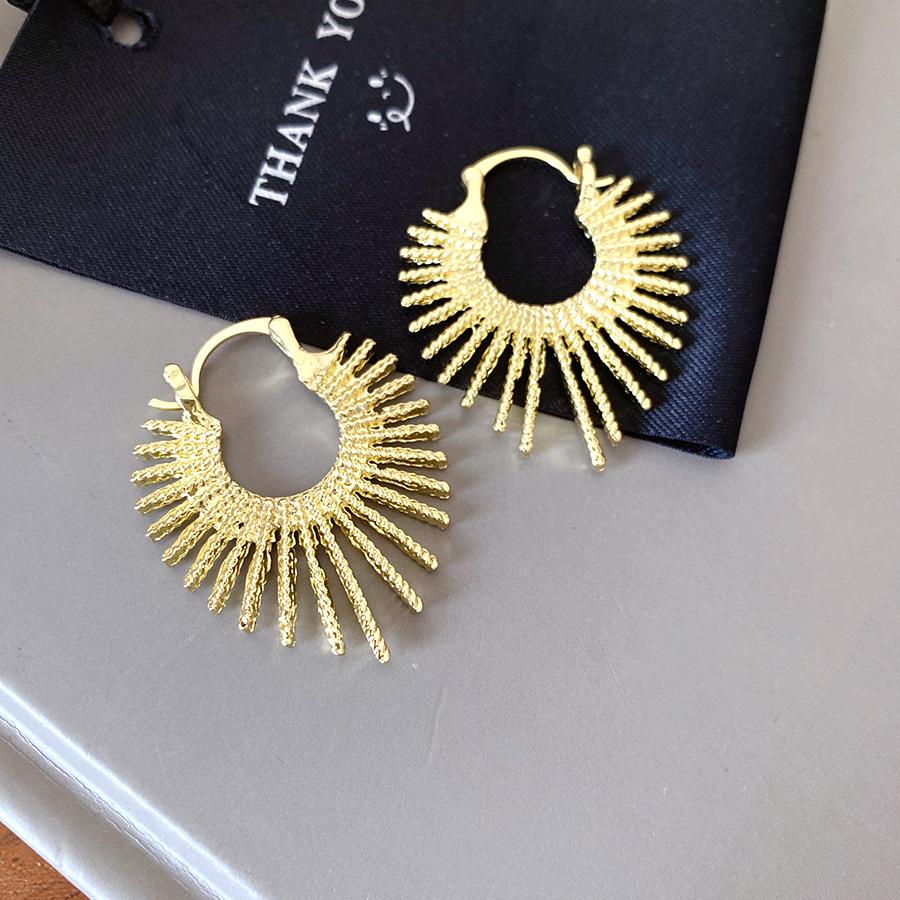 

Europe and the United States exaggerated round irregular fireworks ear buckle fashion personality earrings temperament versatile earrings design sense