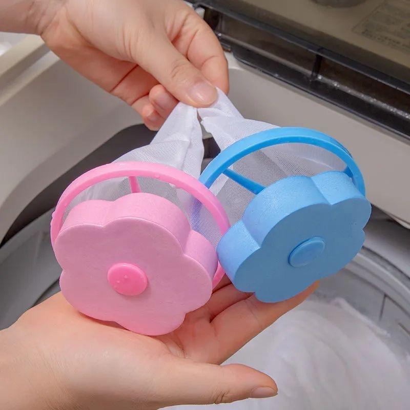 1PC Household Washing Machine Floating Object Filter Mesh Bag Filter Hair Remover Stain Remover Flower Shaped Washing Ball