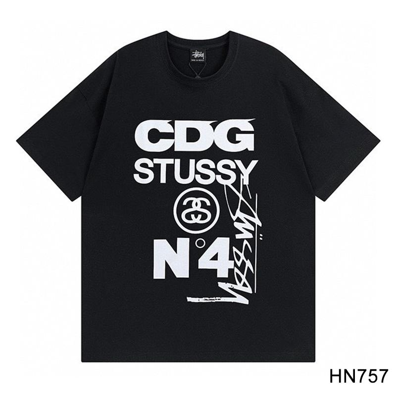 Stussy 2025 Sommer Neues Hochwertiges Rundhals-T-Shirt aus Baumwolle für Männer und Frauen Klassisches Logo mit neuem Musterdruck Paar-T-Shirt