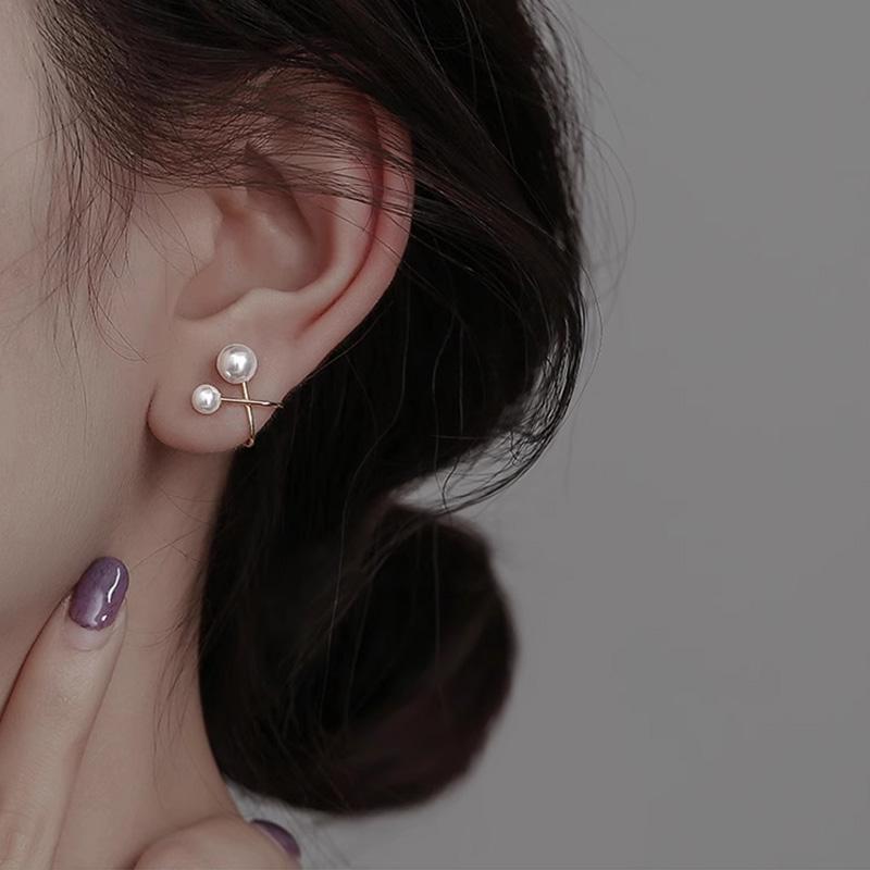 2 STÜCKE Perlenohrclips für Frauen Französisches Temperament Clip Ohrringe Kein Piecing Schmuck Weibliche Party Accessoires Mädchen Geschenke