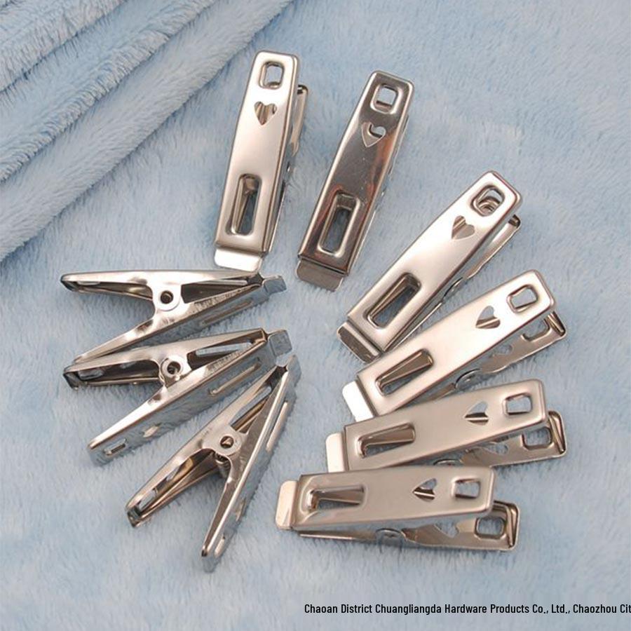 Stainless Steel 5cm Heart-Shaped Nail-Free Flat Clip (1.2 cm)