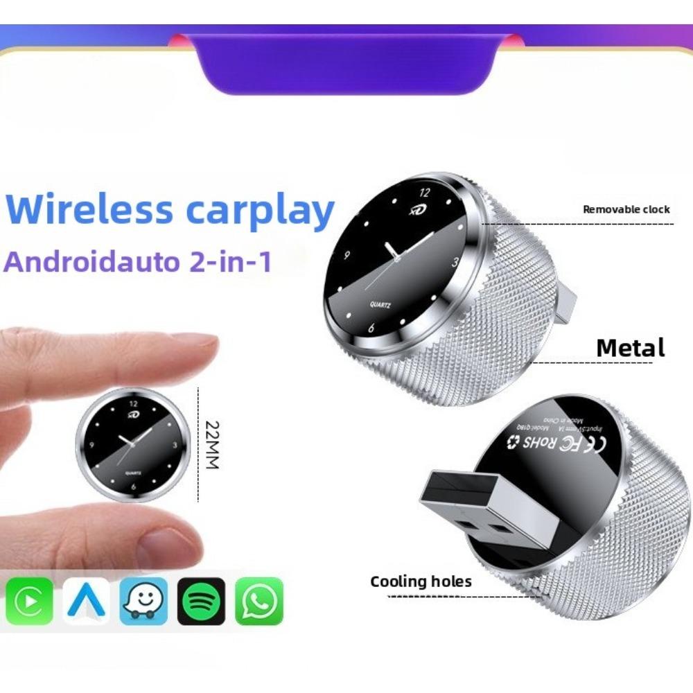 2 σε 1 Ασύρματος Προσαρμογέας Carplay Android Auto Κουτί Carplay Μετατροπή Ενσύρματου σε Ασύρματο για Σύστημα Πολυμέσων Αυτοκινήτου