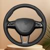 Original Car Steering Wheel Cover For Skoda Octavia Fabia Rapid Spaceback Superb 3-Spoke Leather For Steering Wheel