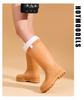 Japanese Style Pink Women's Tall Waterproof Rain Boots - Slimming, Non-Slip, Height-Increasing, with Drawstring Closure.