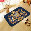 Royal Crest Rug Velvet Flannel Printed Floor Mat Luxury Design Decorative Carpet Entryway Home Decor