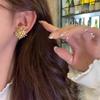 Fireworks Stud Earrings - Luxurious and High-end, with A Grand and Elegant Style. Golden Ear Jewelry for Women, Fashionable Earrings.