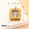 Colorfast Stainless Steel Emerald-Style Gemstone Rectangle Pendant Necklace