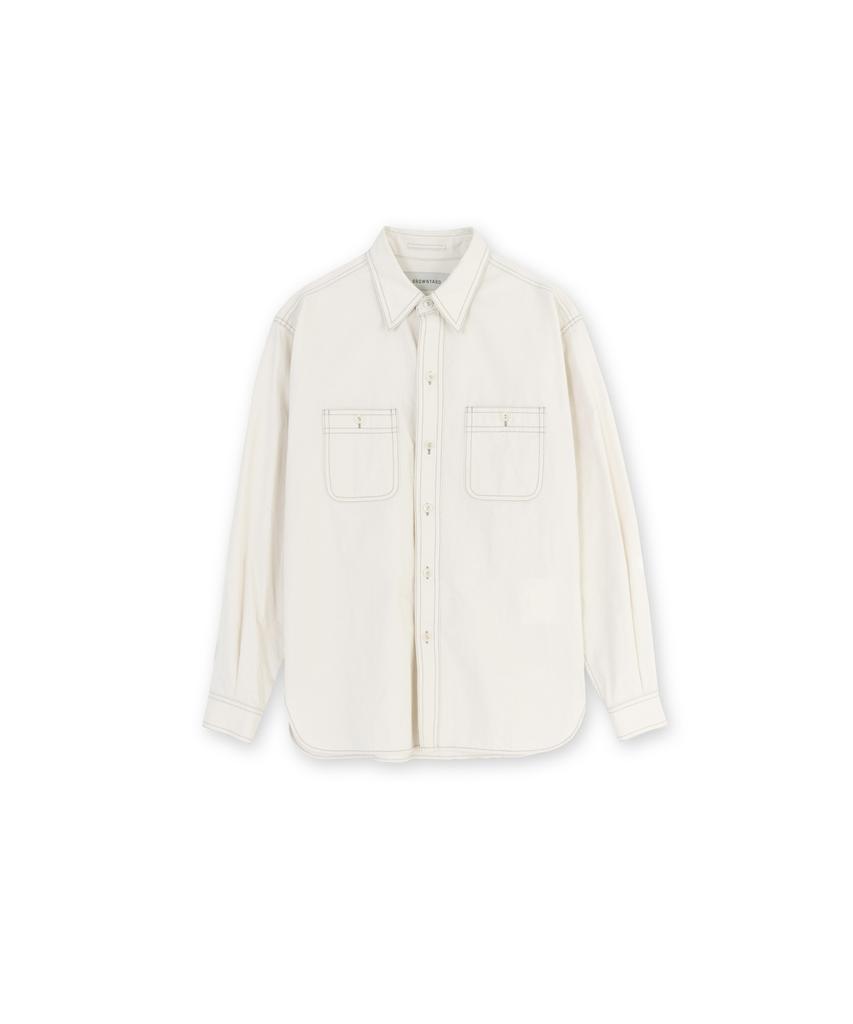 Beulaunyadeu Washed Work Shirt, Ecru