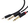 Converter 3.5mm To Dual 6.5mm Audio Cable 2 in 1 Mixing Console Sound Cable  For Laptop PC Phone