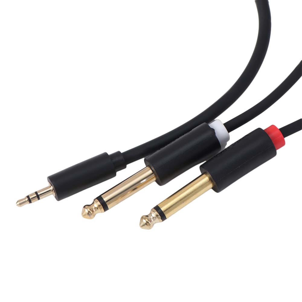 Converter 3.5mm To Dual 6.5mm Audio Cable 2 in 1 Mixing Console Sound Cable For Laptop PC Phone