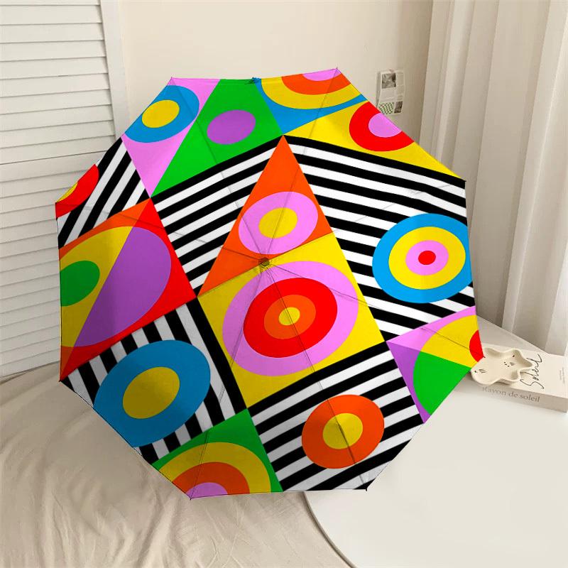 

1pc circle square Automatic Open/Close Umbrella with Windproof, 8-Rib Sturdy Canopy, Durable Ribs, Fashionable Design1241A