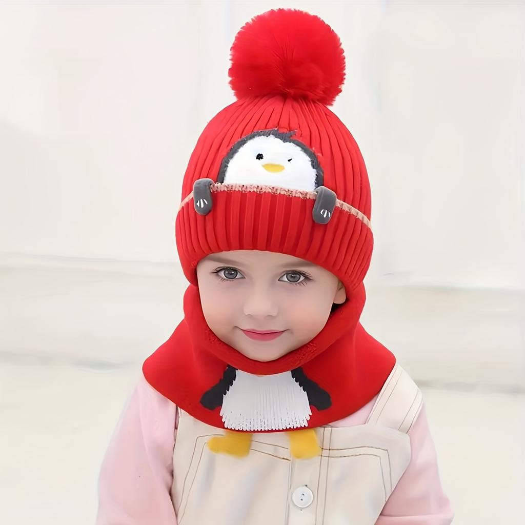 2pcs New Style Winter And Autumn Children's Warm Hat, Cute Knitted Ear Cover And Sweater Hat Windproif And Coldproof Hat for Kids