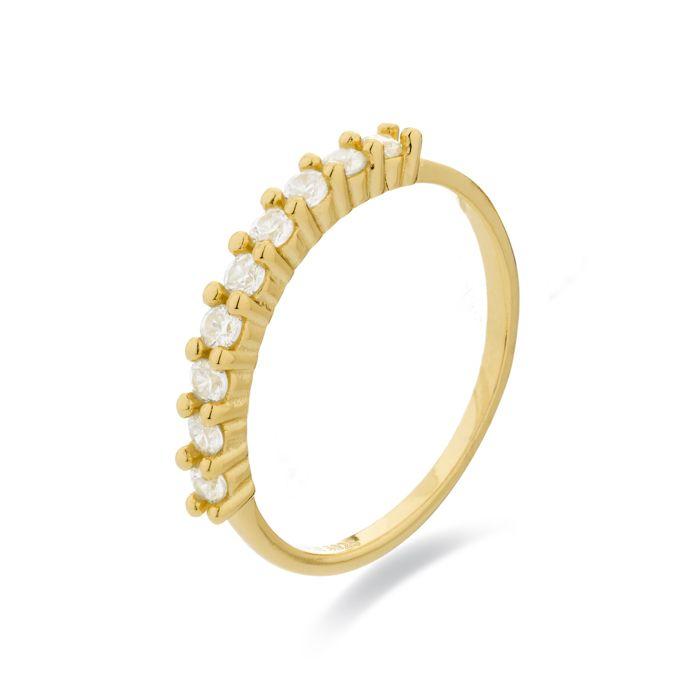 Bague - Luxenter - Reiva - Argent 925 - Or jaune 18K - Zircone cubique brillante