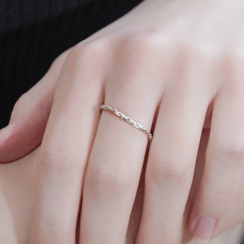 BONBEAU Collin Cut Link Silver Chain Ring Collin Cut Link Chain Silver 925 Ring