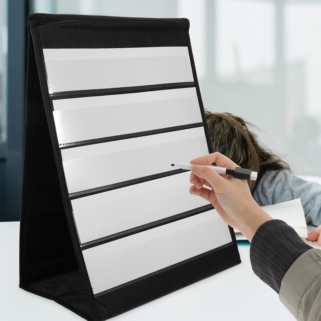 Desktop Display Stand Chart Business Card with Sleeves Stands Pvc Classroom Schedule Pocket Preschool Calendar Rack
