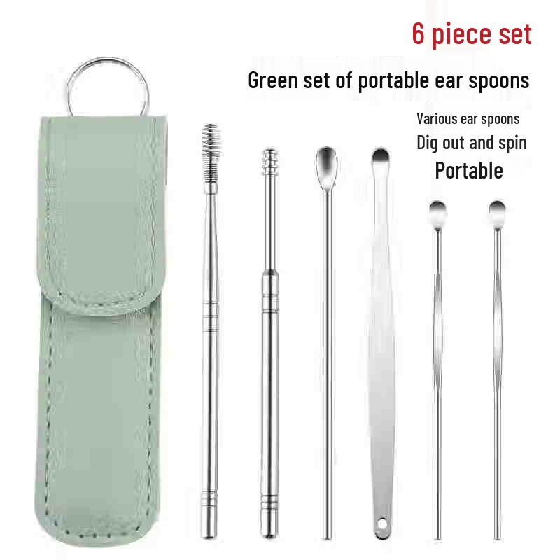 Stainless Steel Earwax Removal 6-Piece Tool Kit