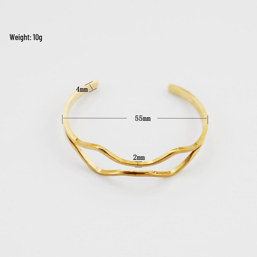 Hollow Copper Minimalist Bracelet for Women - Niche Design with High-End Elegance