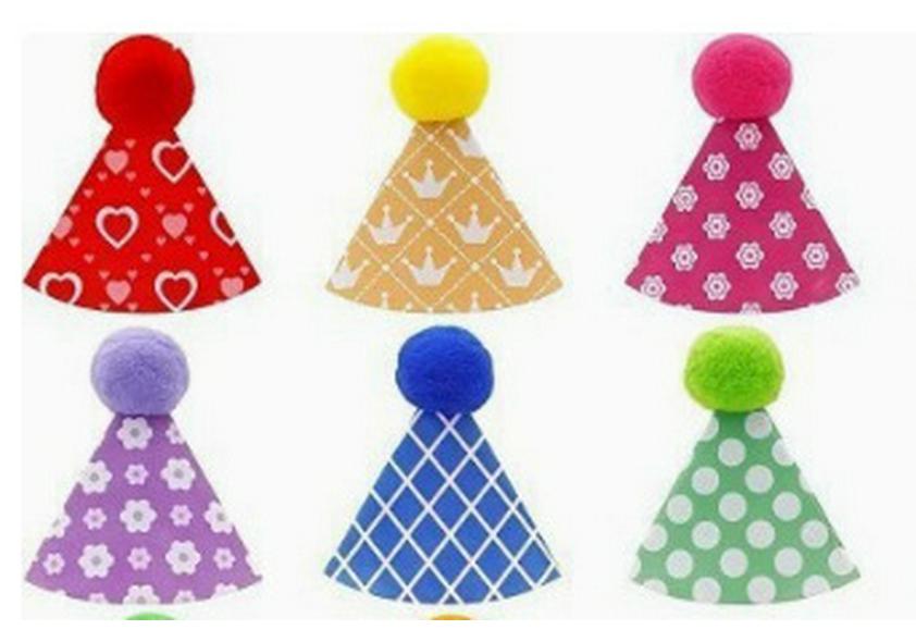 Pet Birthday Pom-Pom Party Hat for Cats, Dogs & Bears - Cute Doll Decoration
