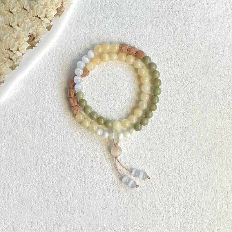 Chinese Style Wooden Beads Double Layered Wearing Simple Personality Versatile Bracelet Jewelry