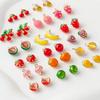 2 PCs Brass Charms 18K Gold Plated Fruit Enamel Pomegranate Peach Strawberry Apple Pendants For DIY Necklace Jewelry Making