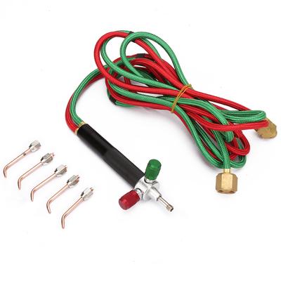 Mini Torche à Gaz Oxygène Acétylène Soudure Brasage Kit d'Outils   5 Embouts Remplaçables