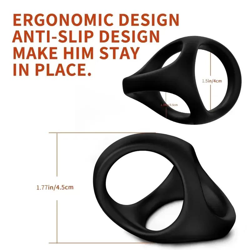 Penis Ring Reusable Silicone Semen Cock Ring Penis Enlarger Delay Ejaculation Sex Toys For Men Scrotum Bondage Dick Sex Toy