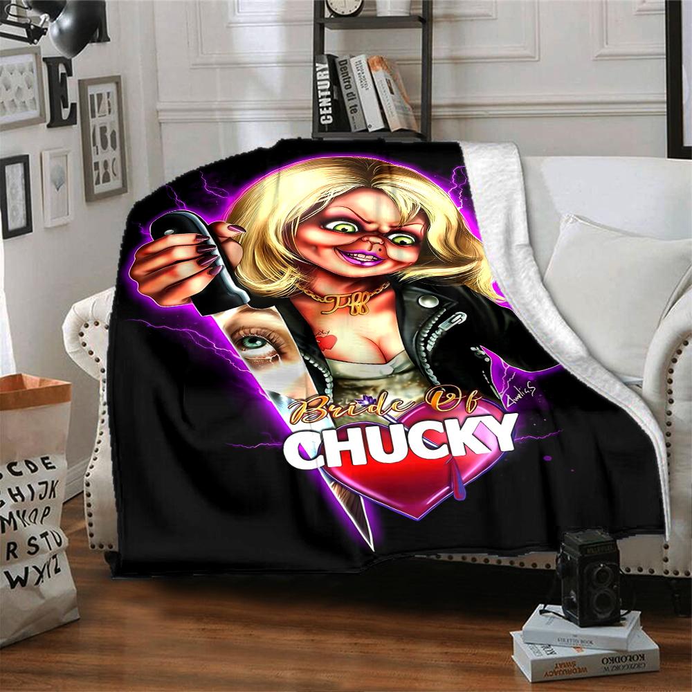 1pc Blanket - CHUCKY Print Design,Lightweight Blanket for Sofa,Bed- Soft &Warm,Gift for All Seasons