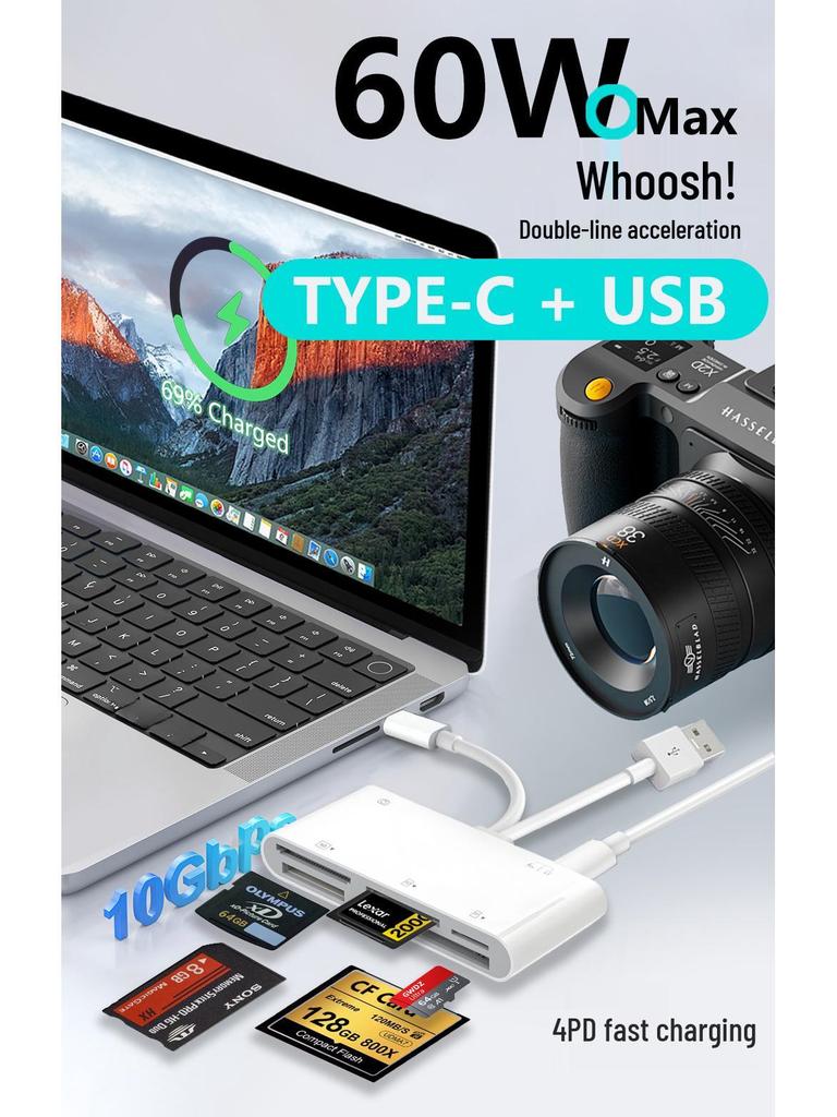 All-in-One Multifunctional OTG Card Reader for TF, SD, CF, and MS Cards