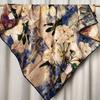 100% Mulberry Silk Scarf 110cm Square Floral Print Luxury Shawl Women