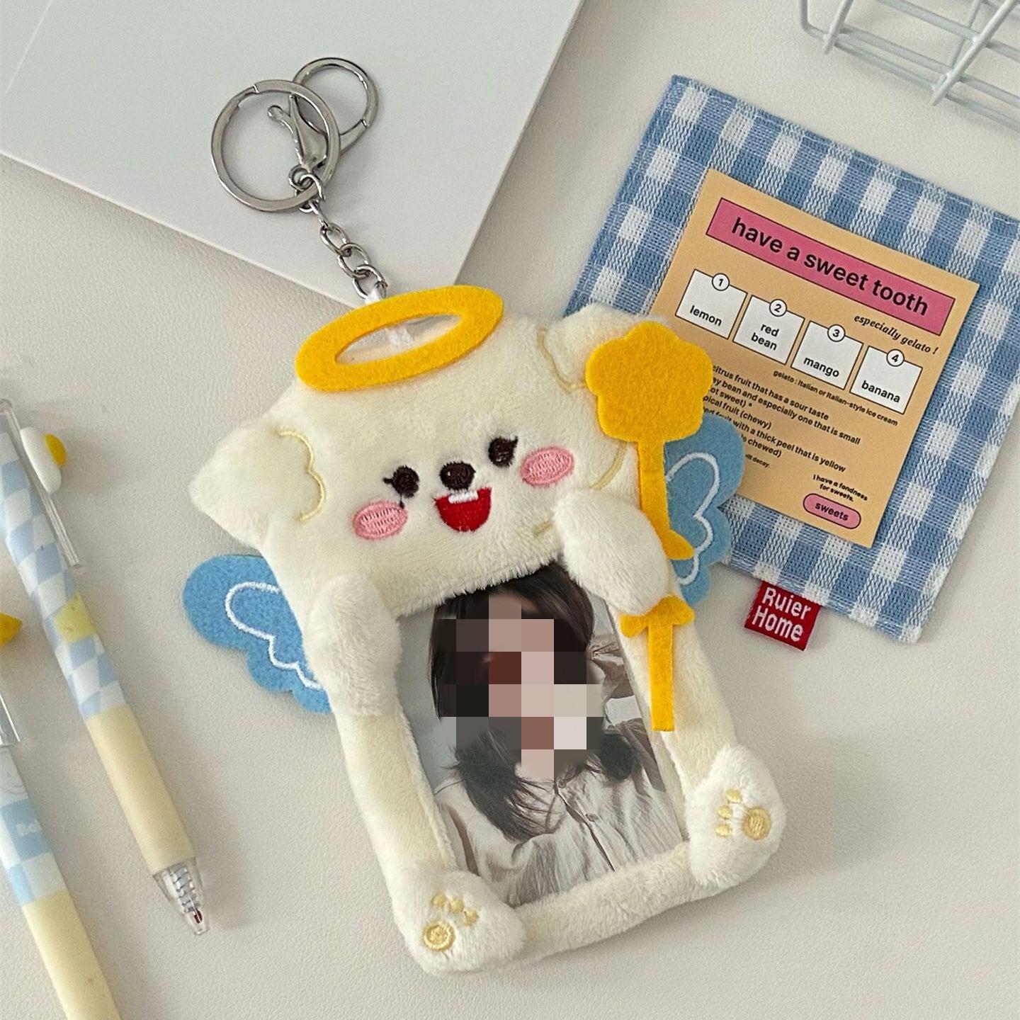 

Креативный стиль, шикарный держатель для фотокарт Kpop Idol, плюшевая летучая мышь, демон, кот, щенок, чехол для фотокарточки, студенческий билет, протектор для автобусной карты