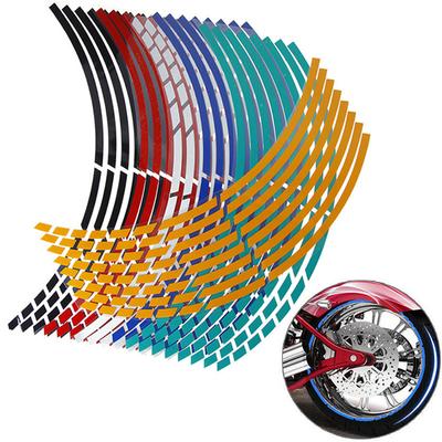 Motorcycle Wheel Tire Stickers Strips Reflective Rim Tape Strips for Motorcycle Car Wheel Tire Stickers Motorbike Auto Decals