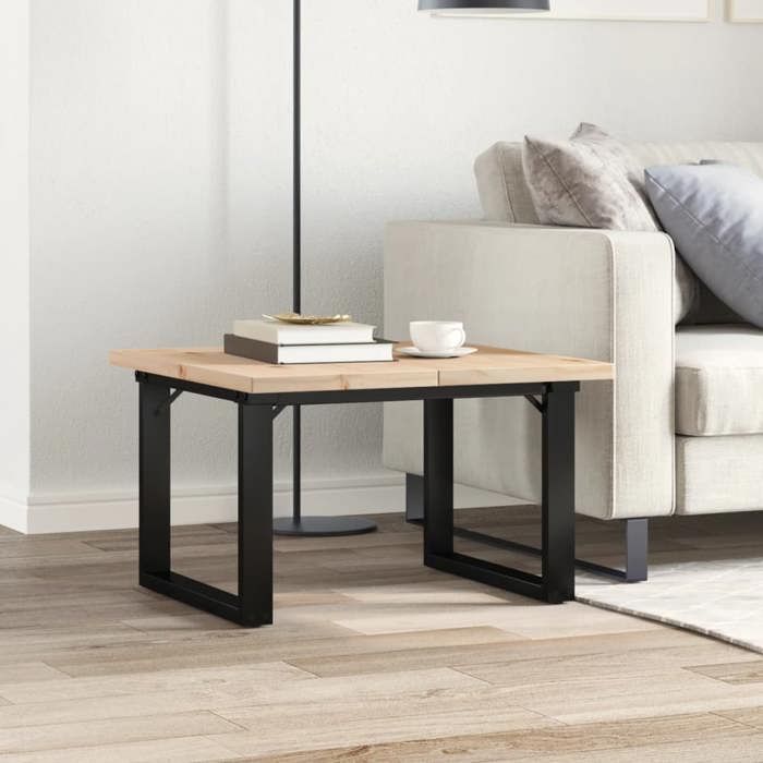 VidaXL Table Basse Cadre en O, Table d'Appoint, Bout de Canapé, Meuble de Salon Salle de Séjour, 70x70x40,5cm Bois de Pin 3282727